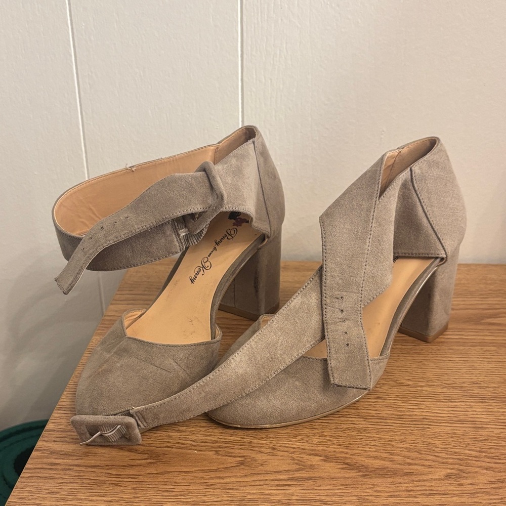 Elegant Taupe Suede Women's Heels
